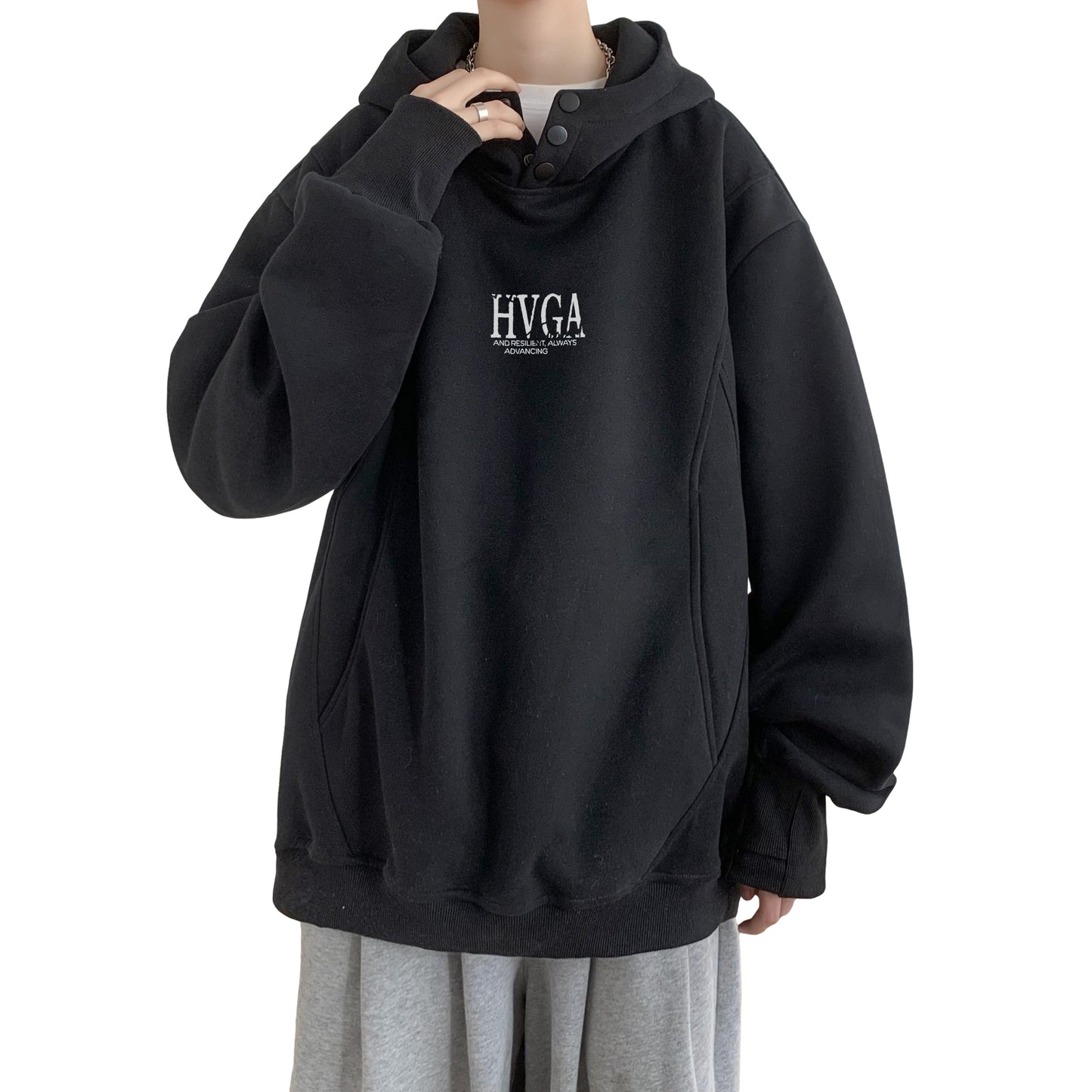 Erkaklar uchun HVGA ko'cha logotipli kapshonli