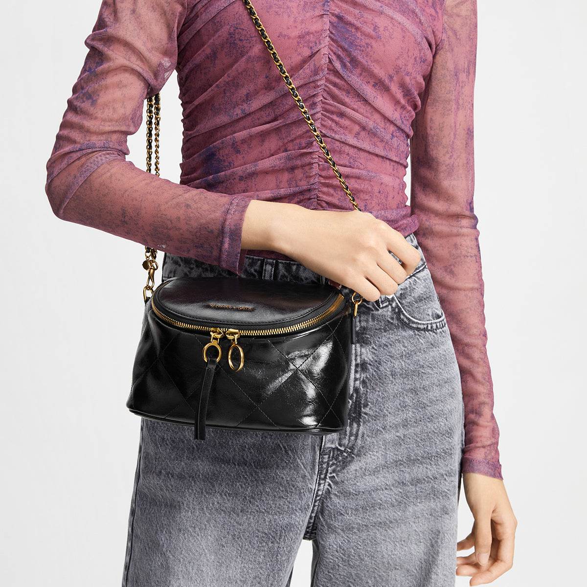 Сумка женская Charles&Keith Soft Lattice Chain S - Boxette Shop