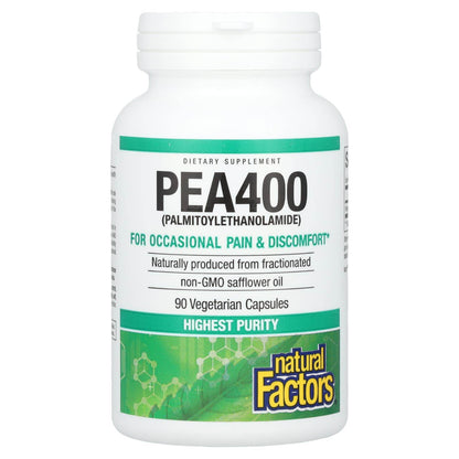 БАД Natural Factors PEA400, пальмитоилэтаноламид, 400 мг, 90 капсул - Boxette Shop