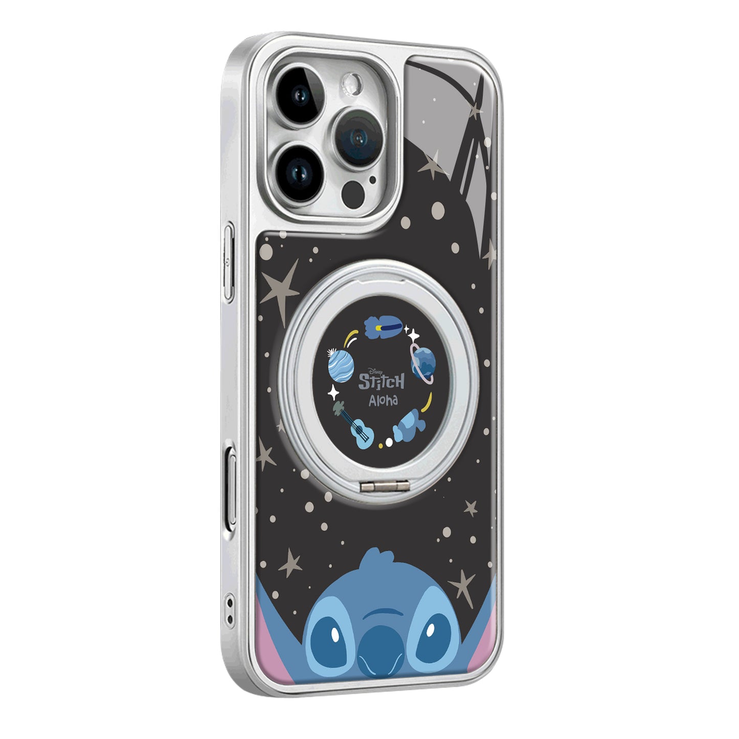 Disney ABS+Kompyuter materiali multfilmli yoqimli Niche Star Stitch Premium uglerod tolali naqshli himoya sumkasi Apple/Apple 16promax/15/14pro/max/iphone13/12/11 uchun yuqori darajali telefon qopqog'i