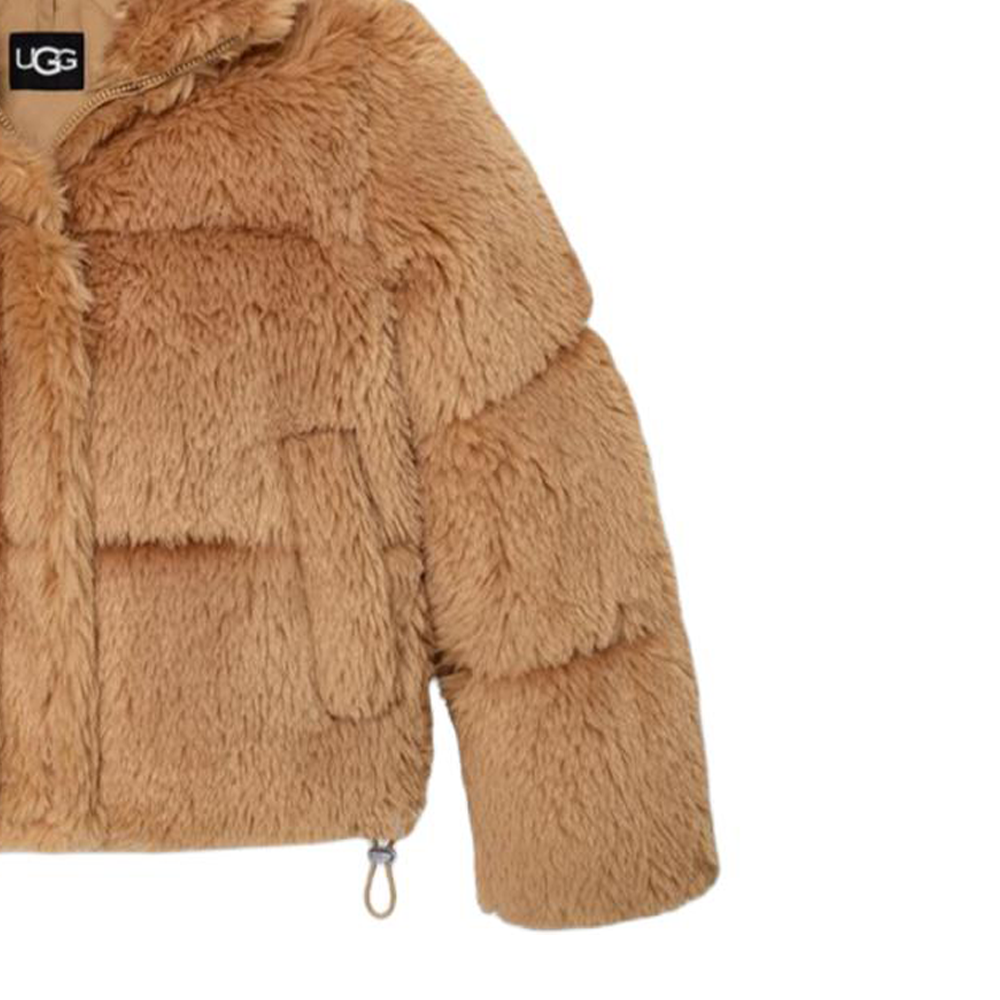 Ugg fw24 ronnie куртка с длинным рукавом сидячая хлопковая женская коричневая