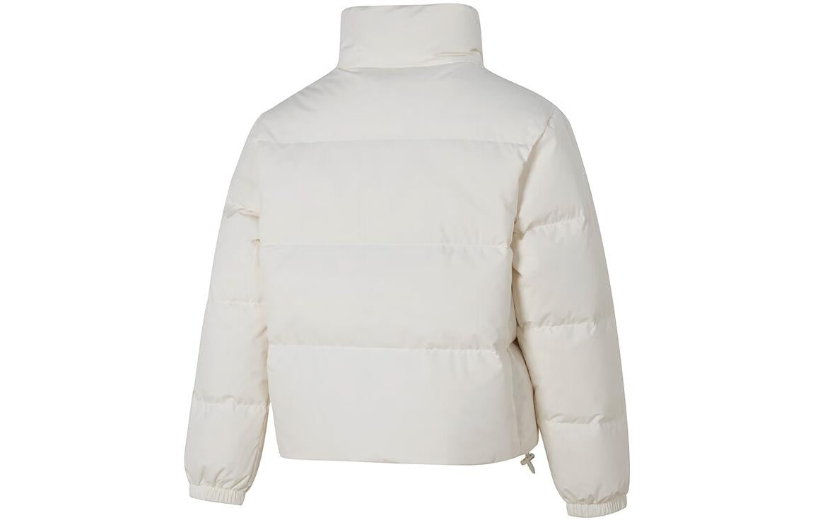 Yangi balans tekis rangli stend yoqa shamolga chidamli issiq past ko'ylagi ayollar oq