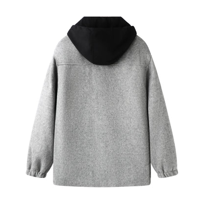 Baisheng tulki bitta ko'krakli katta yards erkaklar qishki semiz bo'sh yelkali kundalik ko'ylagi tvid palto erkaklar modellari