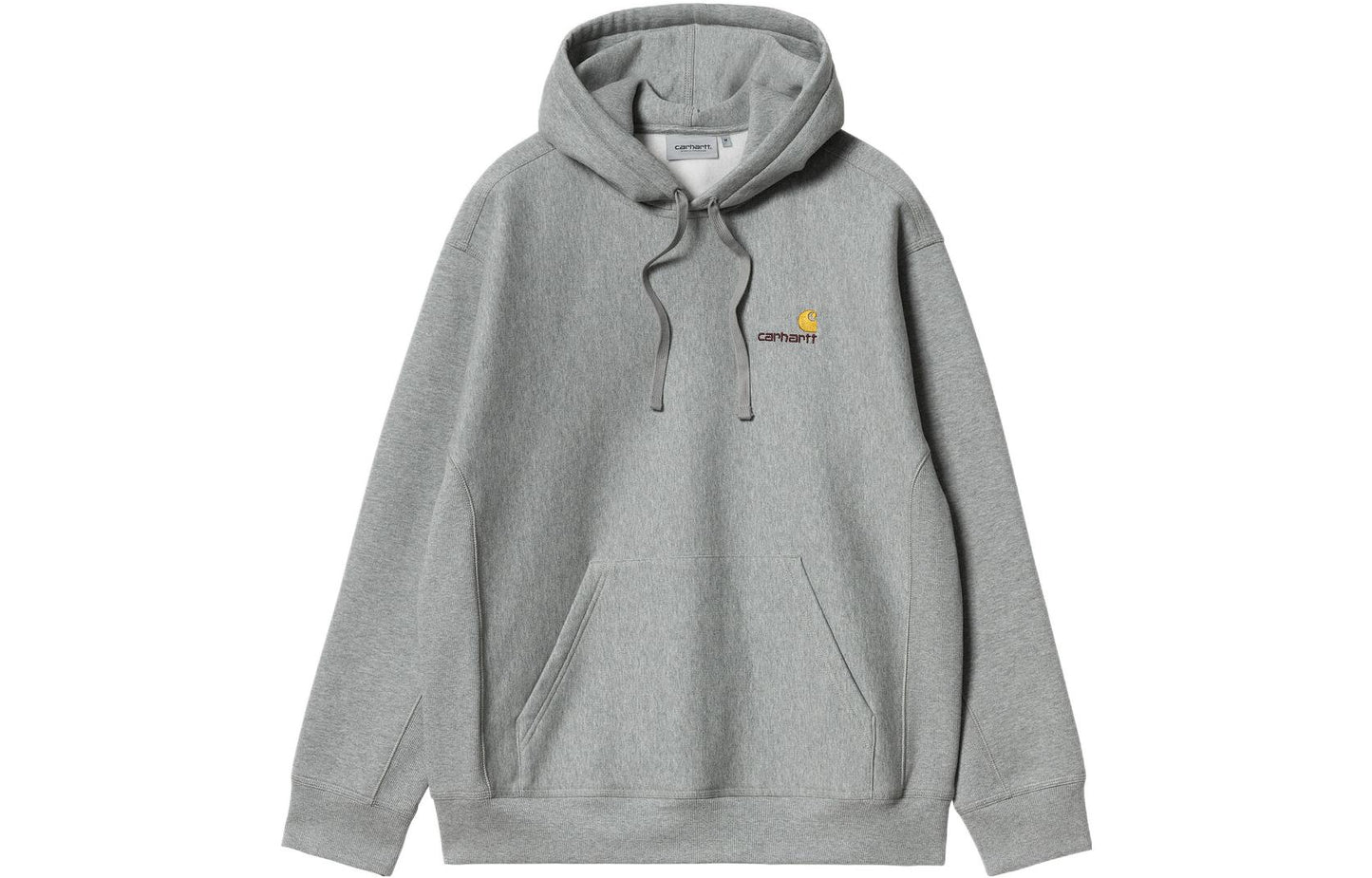 Carhartt wip fw24 qattiq logotipli naqshli tortilgan qalpoqli erkaklar kozok kulrang