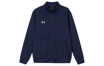 Under armour andromeda сплошной цвет воротник случайные фитнес бег дышащий спортивная куртка мужская синий