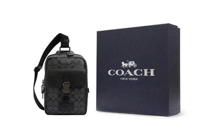 Сумка мужская Coach Track 18 Old Flower Canvas Leather - Boxette Shop