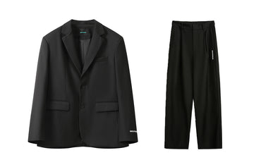 Golfcross sof rangli klassik harfli bosma asosiy oddiy bo'sh tasodifiy draped kostyum kostyum uniseks qora