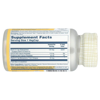 БАД Solaray, Vitamin D3 + K2, 60 капсул - Boxette Shop