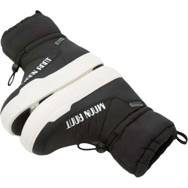 Moon boot park strap round toe quilted snow boots tall kids snow boots black kids'