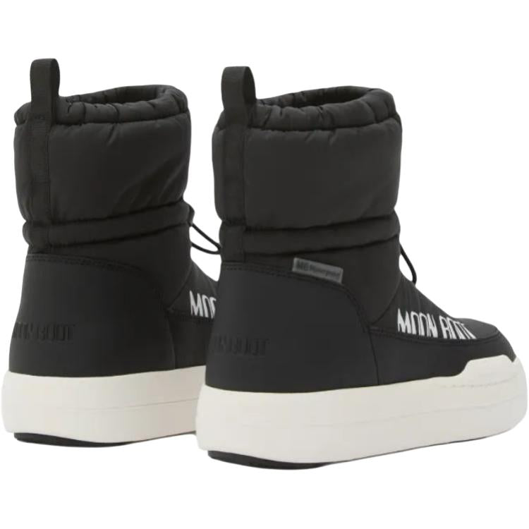 Moon boot park strap round toe quilted snow boots tall kids snow boots black kids'