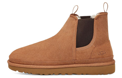 Ugg neumel коровья замша теплый носить классический теплый мягкой короткие сапоги снег мужские каштановый цвет