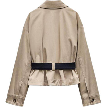 Zara zw collection цветной однобортный пиджак с отворотом на поясе и длинными рукавами женский - Boxette Shop