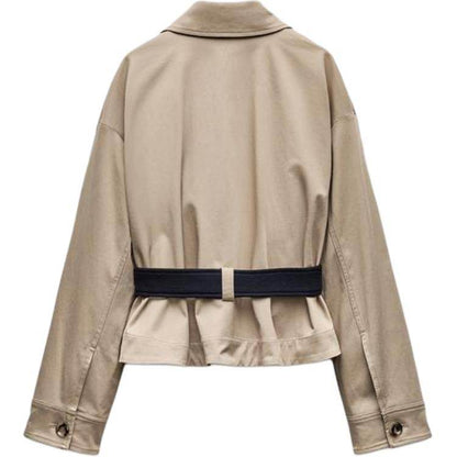 Zara zw collection цветной однобортный пиджак с отворотом на поясе и длинными рукавами женский - Boxette Shop
