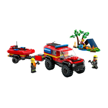 LEGO City 4x4 oʻt oʻchirish mashinasi va qutqaruv qayigʻi (60412)