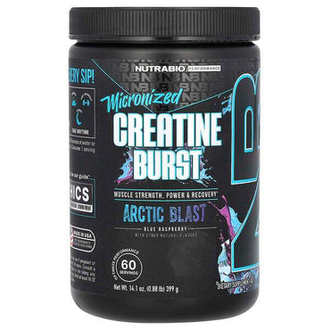 Спортивное питание NutraBio Micronized Creatine Burst, Arctic Blast с голубой малиной - Boxette Shop