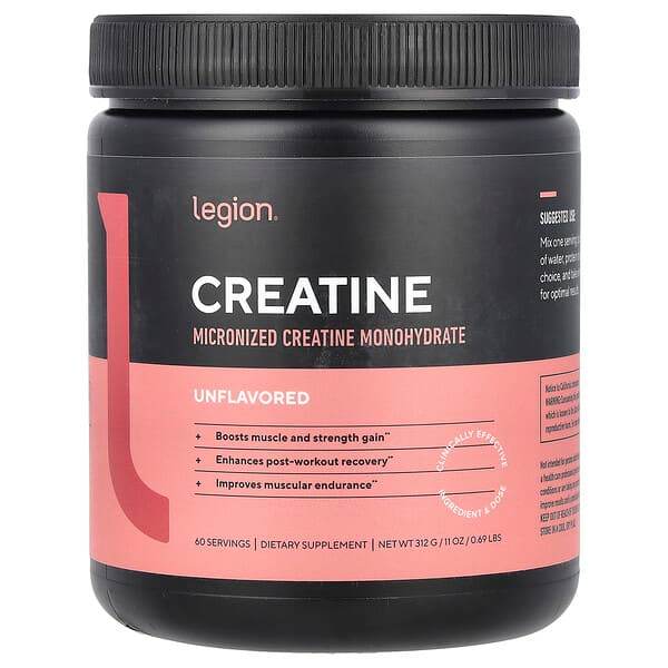 Спортивное питание Legion Athletics, микронизированный моногидрат креатина, 312 г - Boxette Shop