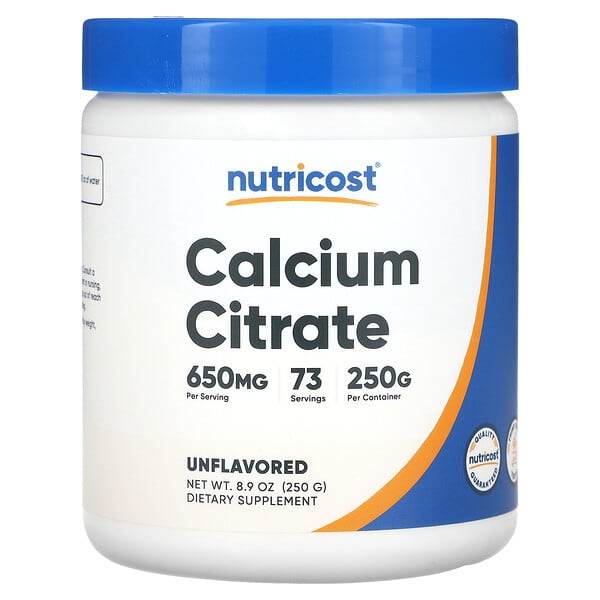 Пищевая добавка Nutricost, цитрат кальция, 250 г - Boxette Shop