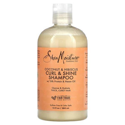 Шампунь SheaMoisture, Curl & Shine, кокос и гибискус, 384 мл - Boxette Shop