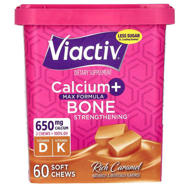 БАД Viactiv Calcium + Bone Strength Max Formula, карамель, 60 жевательных таблеток