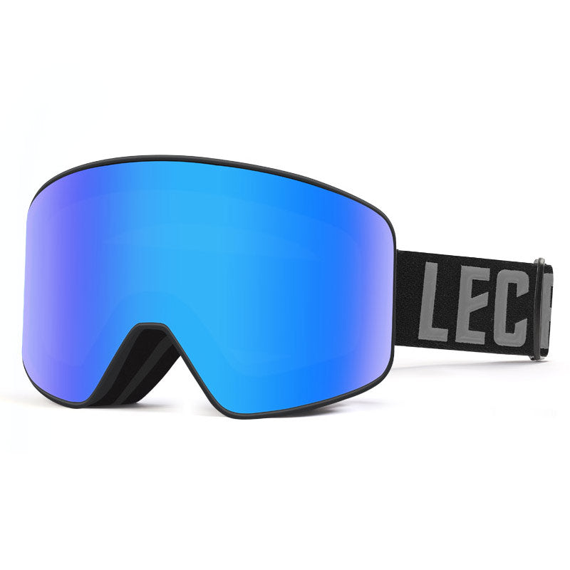 Lecage lecage ветрозащитный анти-туман магнитный снег очки теплая маска сочетание abs безопасности аварии лыжный шлем