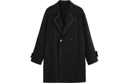 Peacebird erkaklar uchun Tinch okean qushi erkaklar uchun yorqin chiziqli tekis rangli ikki tomonlama tvid jun o'rta uzunlikdagi tvid ikki ko'krakli keng ko'ylagi erkaklar va ayollar modellari