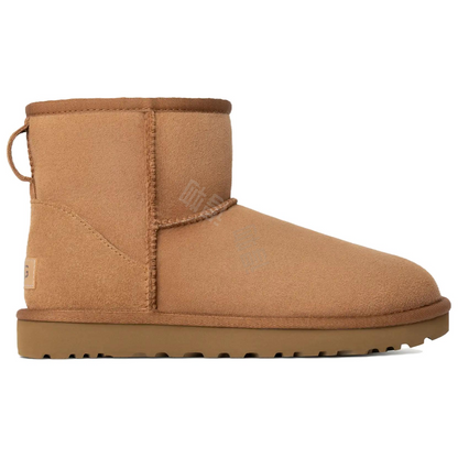 Ugg classic mini из овчины теплые и износостойкие удобные и повседневные короткие сапоги-снегоступы женские каштановые