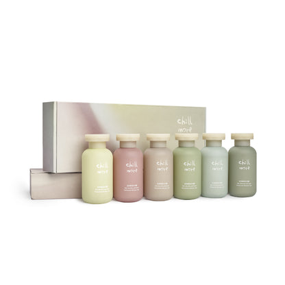 Гель для душа chillmore fragrance чистый увлажняющий аромат 120 мл*6 мультиароматизированный дорожный набор для мальчиков и девочек на все сезоны