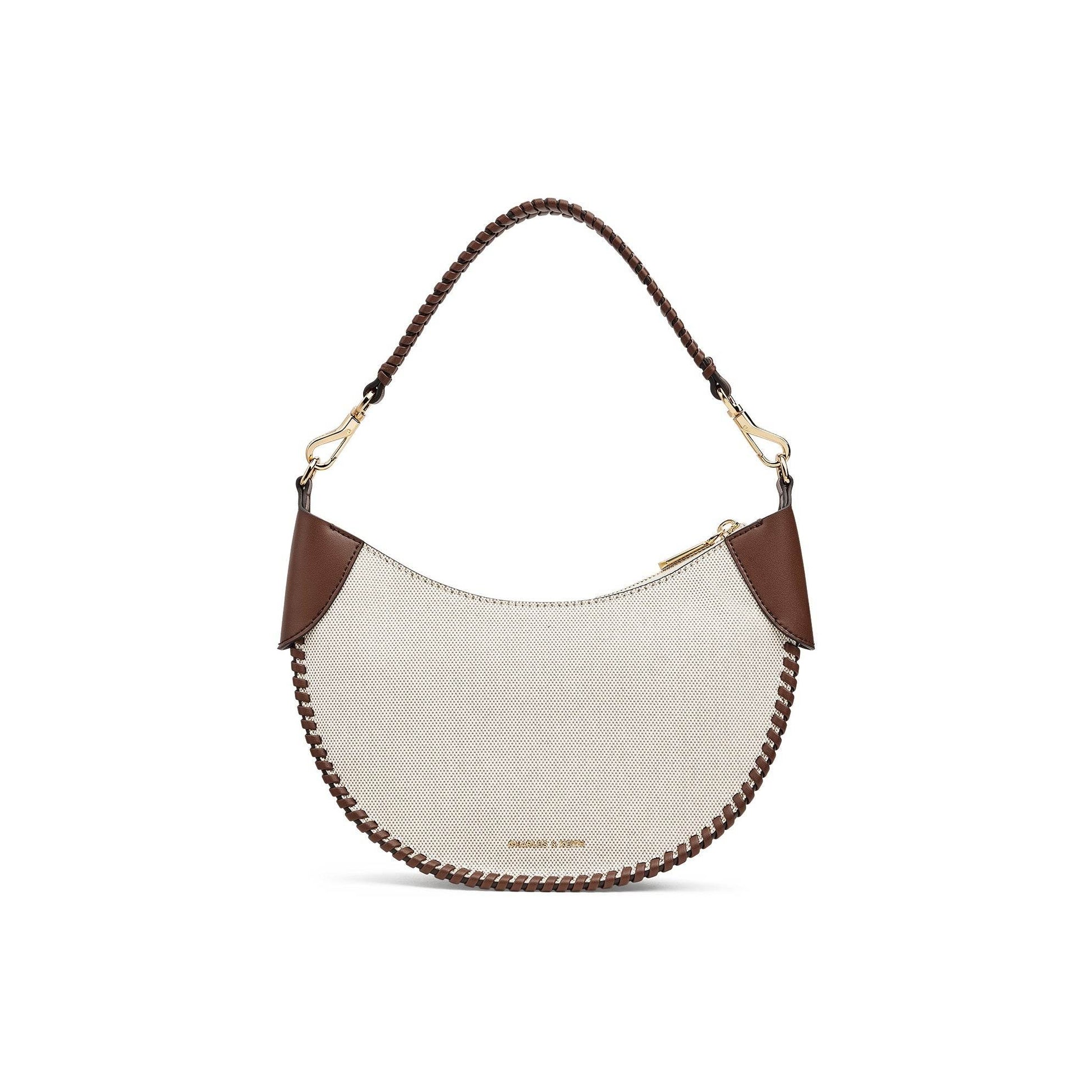 Сумка женская Charles&Keith Canvas Collection Blade Hanging Crescent - Boxette Shop