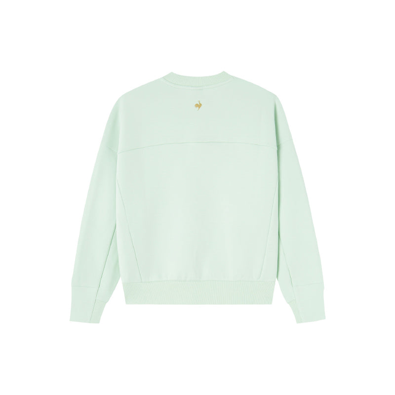 Le coq le coq sportif gold label seriyali brend logotipi naqsh dizayni qulay issiq kiyim dumaloq bo'yinli sport pullover sviteri ayollar modellari