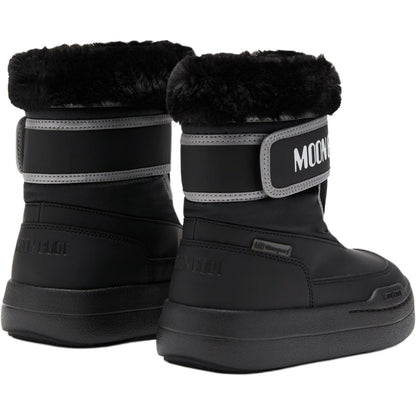 Moon boot round toe velcro high top kids' boots kids' black