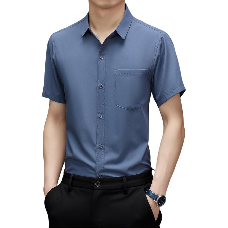 Pierre Cardin Pierre Cardin pastga tushadigan yoqa keksa kundalik ko'ylak yozgi qisqa yengli ko'ylak erkaklar modellari