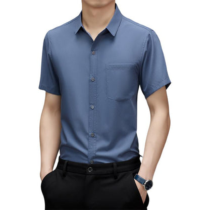 Pierre Cardin Pierre Cardin pastga tushadigan yoqa keksa kundalik ko'ylak yozgi qisqa yengli ko'ylak erkaklar modellari