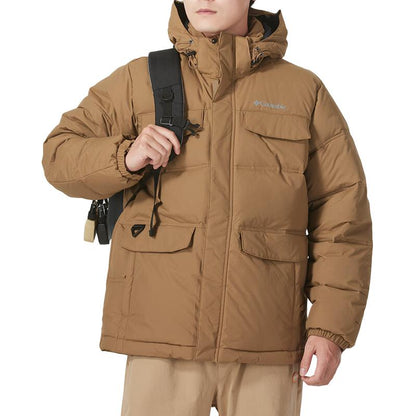 Columbia columbia landroameromni-heat открытый теплый ветрозащитный капюшон рабочая одежда хлопок куртка мужская коричневый