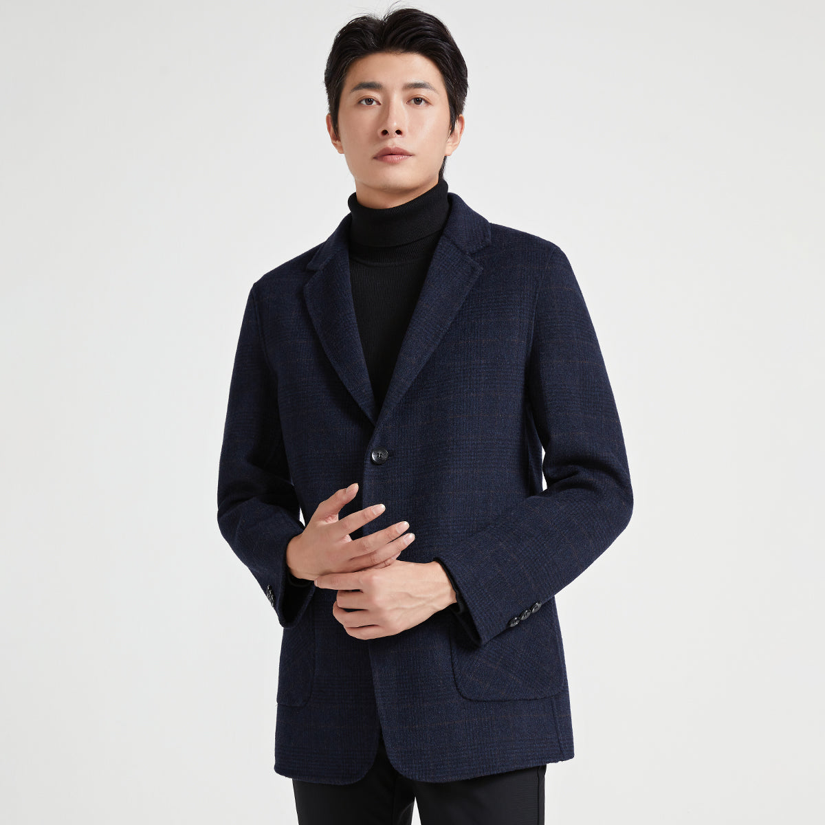 Kaiser kaiser koreys oddiy jun qo'lda to'qilgan, parvarish qilish oson plashli dog'ga chidamli ko'p qirrali kundalik palto erkaklar modellari