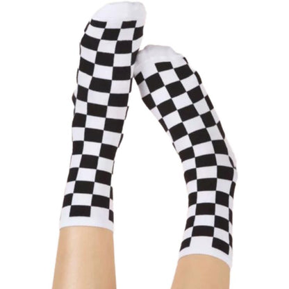 Vans shaxmatli atletik tasodifiy skeytbord o'rta buzoq paypoqlari ayollar uchun qora oq