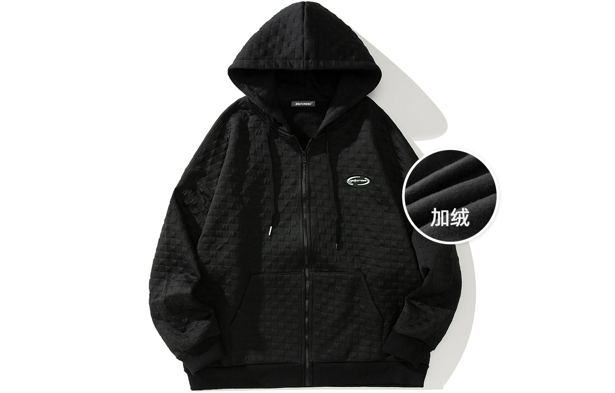 Golfkross yumshoq qalinlashgan vafli harflari bo'sh qalpoqli kardigan ko'ylagi kozok erkaklar va ayollar bir xil modellar