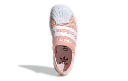 Adidas originals superstar smr 360 c retro athletic casual low top children's board shoes pink white mid small kids