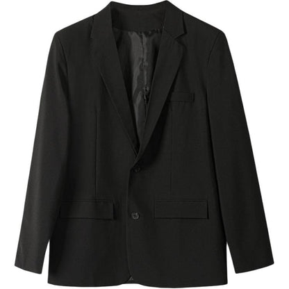 Ofisga qarshi engil hashamatli moda tasodifiy chiroyli bo'sh Gonkong uslubidagi gangster chiroyli ko'ylagi universal koreys versiyasi trendi uzun yengli kostyum erkaklar modellari