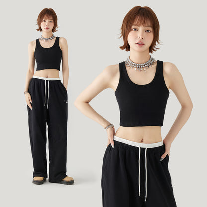 Golfkross asosiy qismi bir tekis tashqi kiyim yengsiz kamzulga qisqa qism shirin salqin shamol achchiq qiz ip ichida yuqori jilet ayol