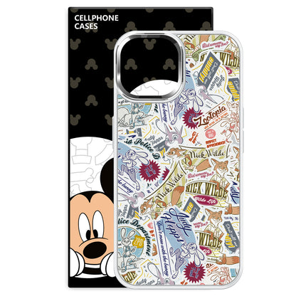 Disney ABS+PC materiali Yuqori sifatli metall boʻyoq oyna himoyasi muzli shisha qopqogʻi Tide Crazy City hayvon stikerlari shamol telefoni uchun Apple/Apple 16Pro Max/Plus/iPhone15/14/13Pro multfilm animatsiyasi