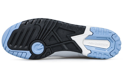 New Balance NB 550 Oq va ko'k rangdagi erkaklar va ayollar uchun past-to'pli retro basketbol poyabzali