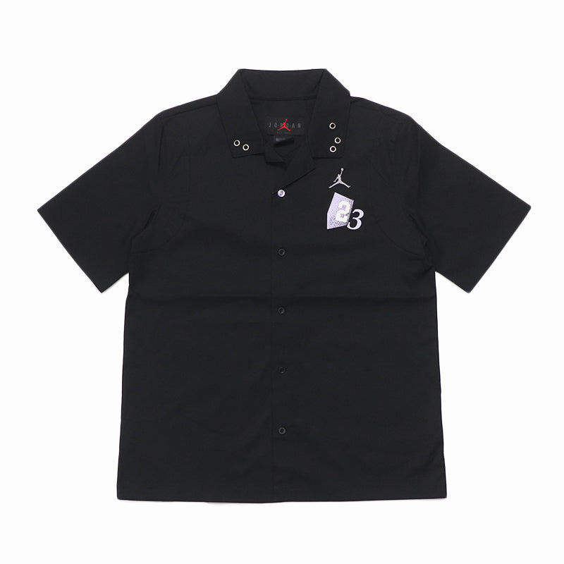 Iordaniya modasi sport uslubi tugmasi bo'sh qisqa yengli ko'ylak ayollar qora