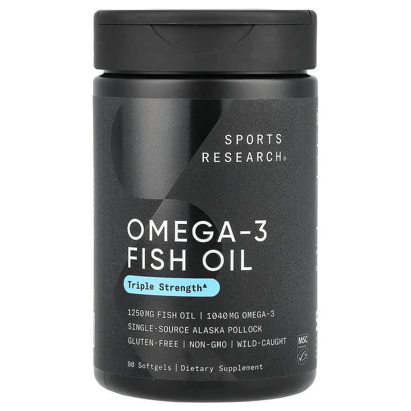 БАД Sports Research, Рыбий жир с омега-3, 30 мягких таблеток - Boxette Shop