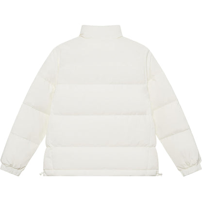 New Balance sport life to'plami brend logotipi engil tekis rangli fermuarli etagi sozlanishi stendli yoqa o'rdak past qalpoqsiz oddiy nonli past ko'ylagi ayollar fil suyagi