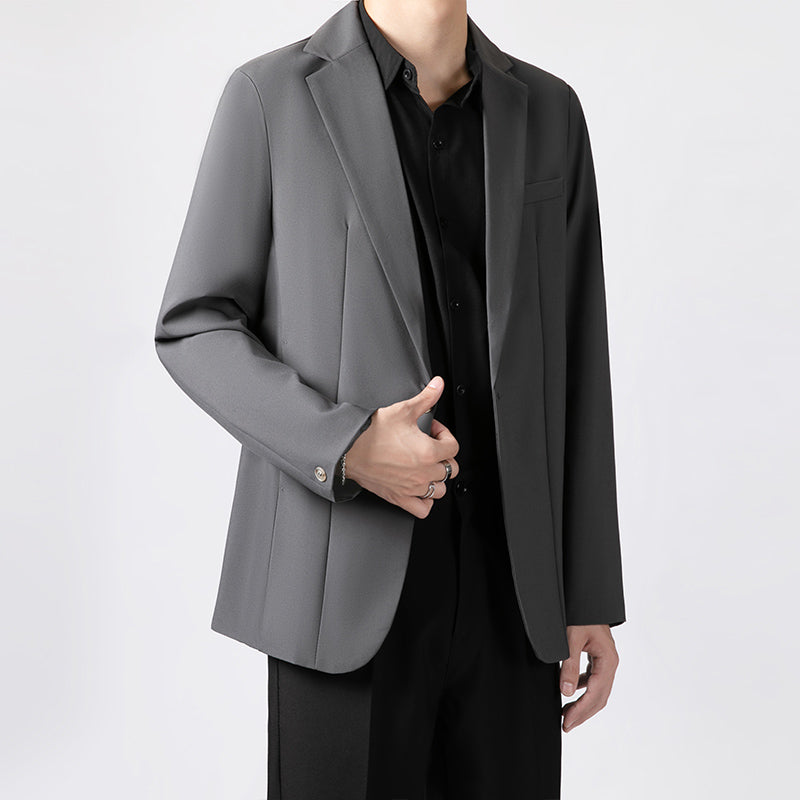 Anti-ofis trendining koreyscha versiyasi erkaklarning kichkina toplari chiroyli bo'sh Gonkong uslubidagi ko'ylagi erkaklar ko'p qirrali kundalik kostyumi engil hashamatli kostyum erkaklar modellari