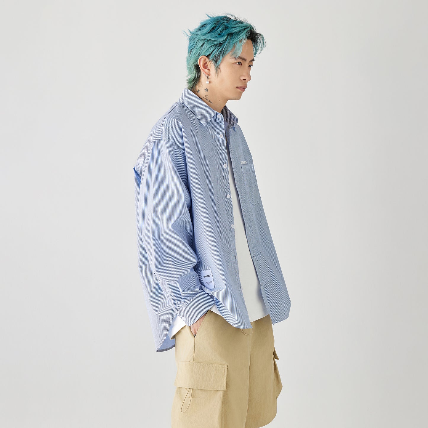 Golfcross yapon kolleji uslubidagi shaharbo'yi chiziqli bir ko'krakli tasodifiy lapel uzun yengli ko'ylak ko'ylagi juftlik modellari