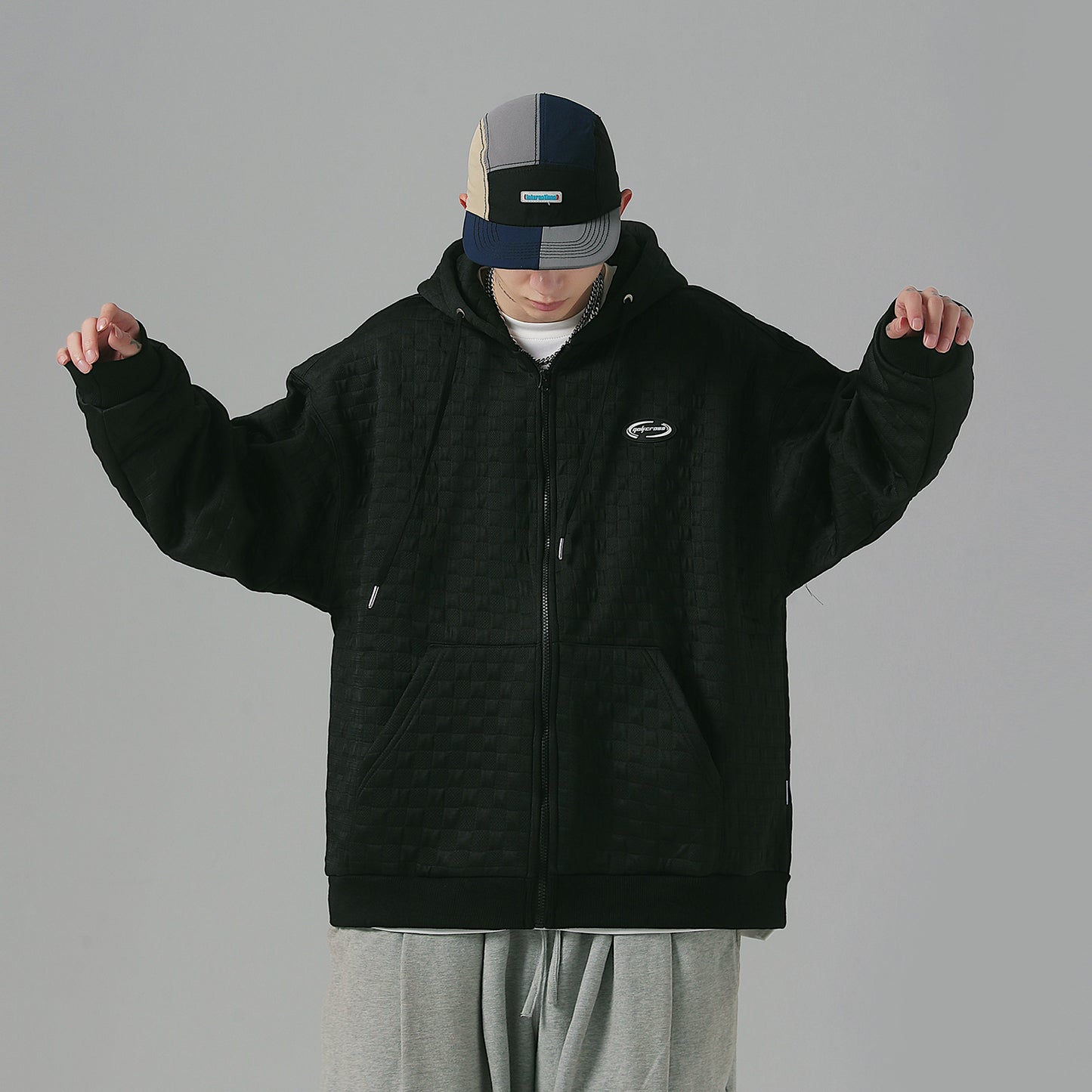 Golfkross yumshoq qalinlashgan vafli harflari bo'sh qalpoqli kardigan ko'ylagi kozok erkaklar va ayollar bir xil modellar