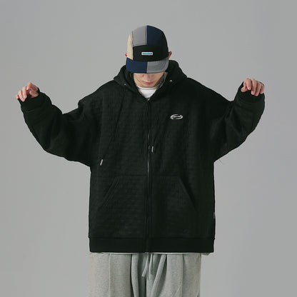 Golfkross yumshoq qalinlashgan vafli harflari bo'sh qalpoqli kardigan ko'ylagi kozok erkaklar va ayollar bir xil modellar