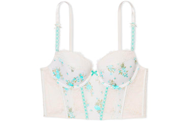 Victoria's secret victoria's secret colour clash floral jacquard comfort lace shapewear women's white - Boxette Shop