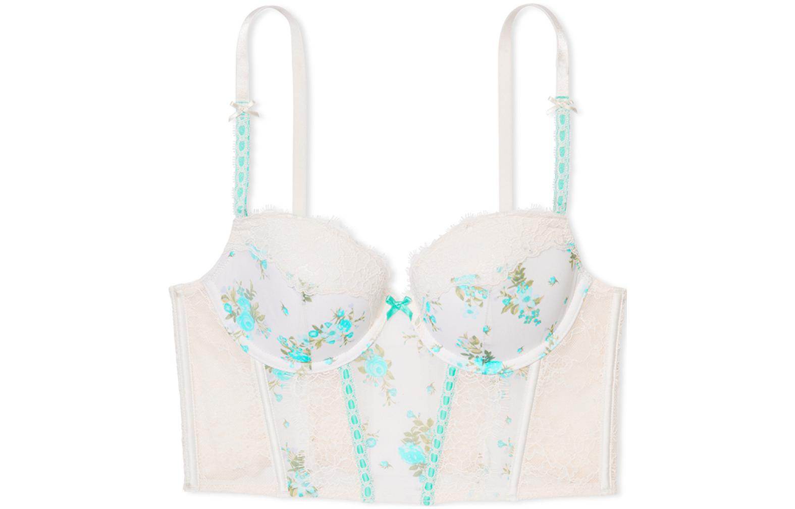 Victoria's secret victoria's secret colour clash floral jacquard comfort lace shapewear women's white - Boxette Shop